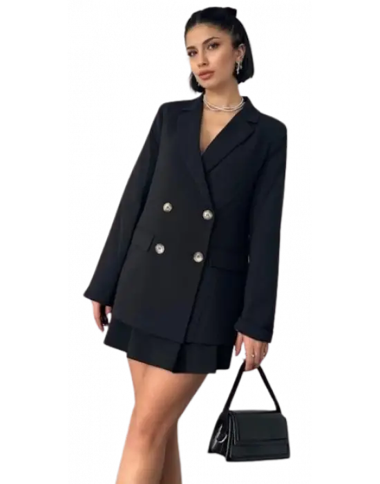 Omarı Kadın Siyah Blazer Ceket - Şık ve Trendy