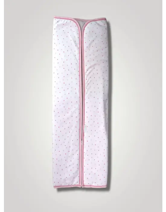 Omarı Kalp Desenli Fermuarlı Bebek Battaniyesi - Pembe