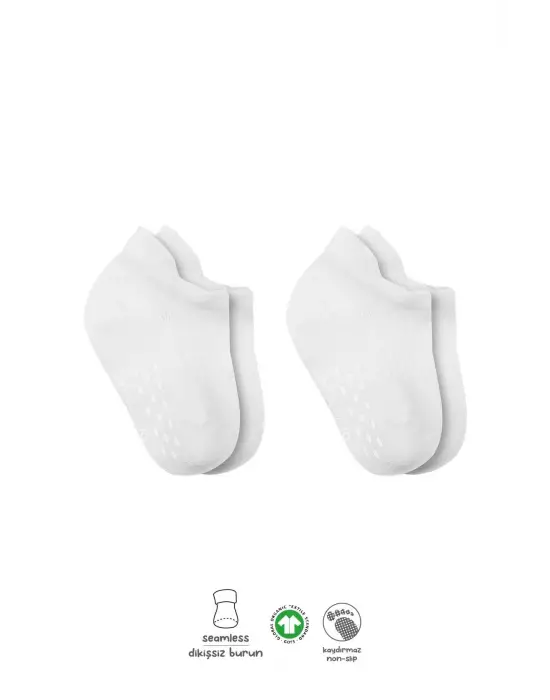 Omarı Kaymaz Basic Penye Çorap 2li Paket - Beyaz