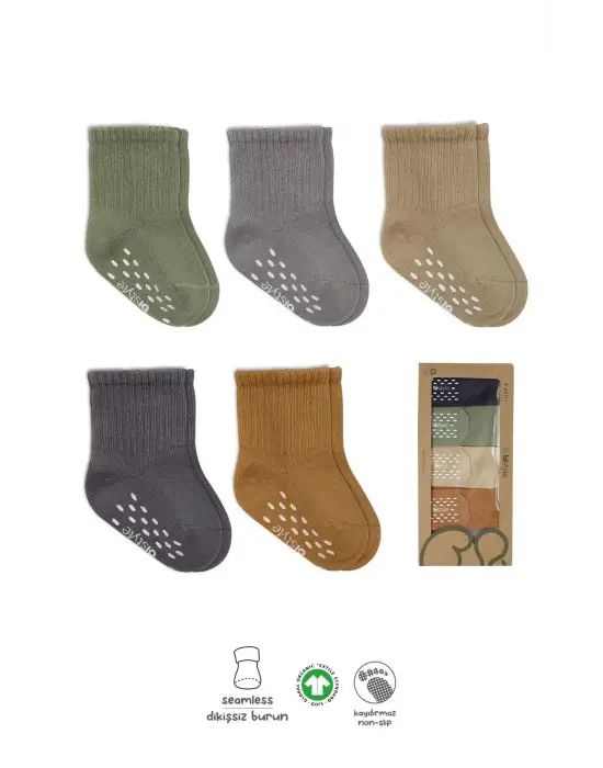 Omarı Kaymaz Düz Soket Çorap Seti