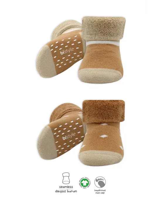 Omarı Kaymaz Havlu Jel Taban Çorap 2li Set