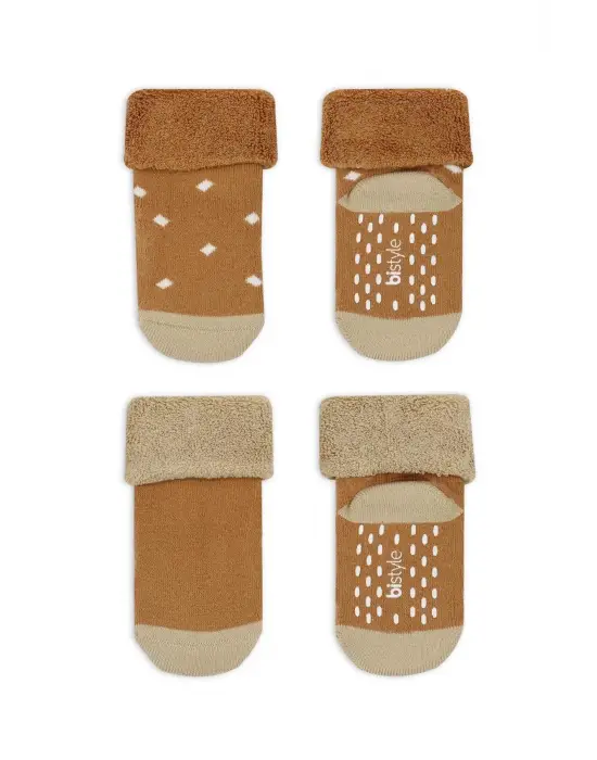 Omarı Kaymaz Havlu Jel Taban Çorap 2li Set