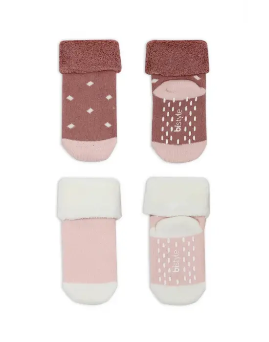 Omarı Kaymaz Havlu Soket Çorap Seti Pudra Pembe