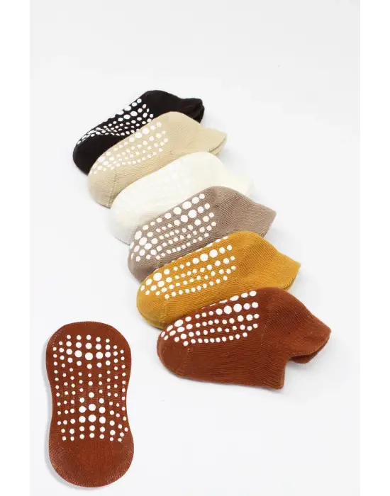 Omarı Kaymaz Penye Çorap Seti - 6lı Sneakers Çoraplar