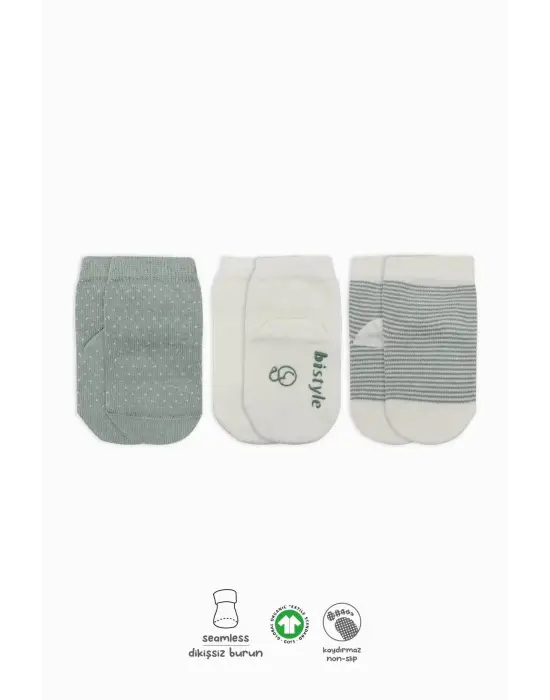 Omarı Kaymaz Penye Soket Çorap Seti 3lü Paket