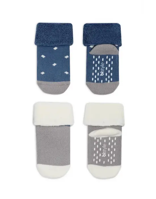 Omarı Kaymaz Tabanlı Puan Desenli Soket Çorap Seti