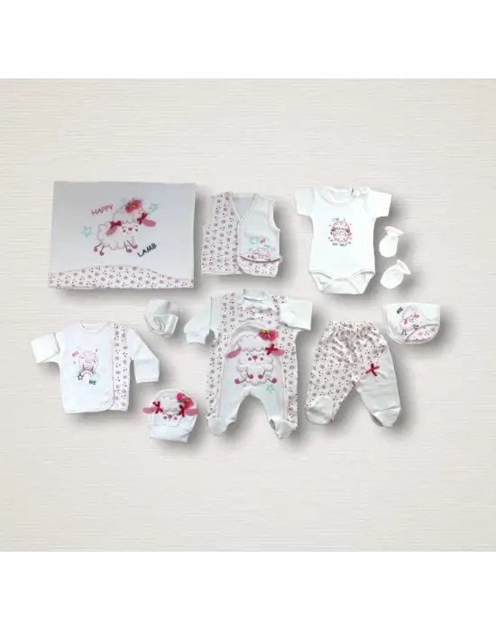 Omarı Kıvırcık Kuzu Nakışlı Hastane Çıkışı Zıbın Takımı Ekru