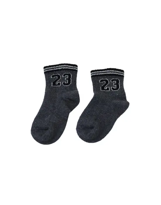 Omarı Konforlu Gri Kısa Çorap