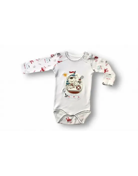 Omarı Korsan Temalı Bebek Takımı Ekru