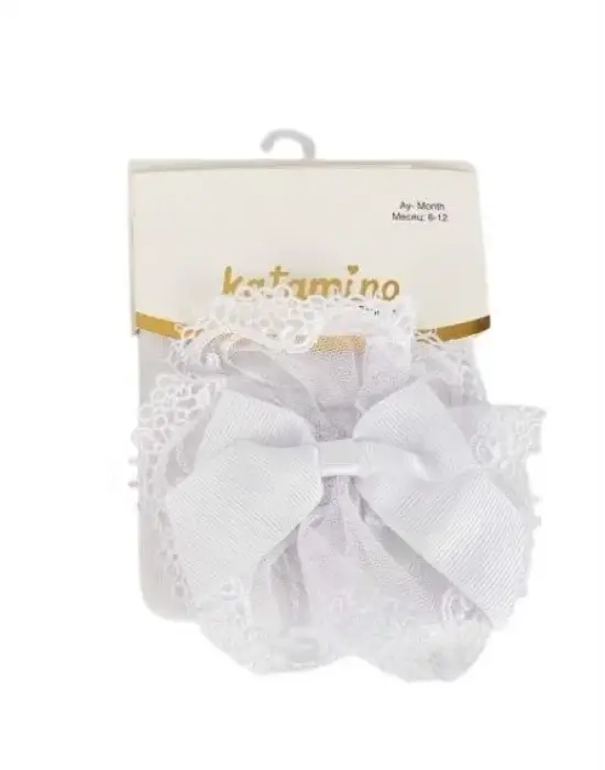 Omarı Kurdele Detaylı Bebek Külotlu Çorap Asorti