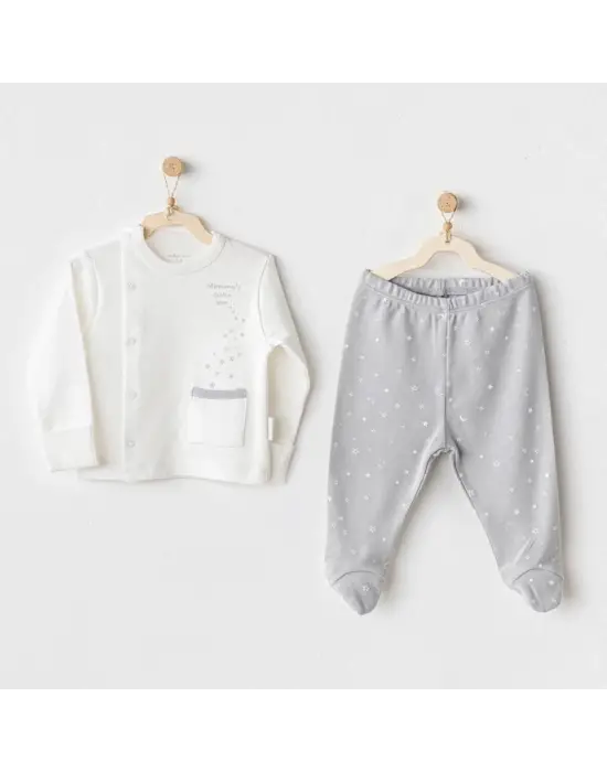Omarı Mommys Little Star 2li Zıbın Set Grey