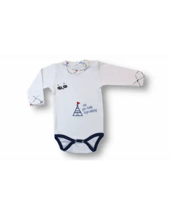Omarı My Camping Nakışlı Bandajlı Bebek Takımı Ekru