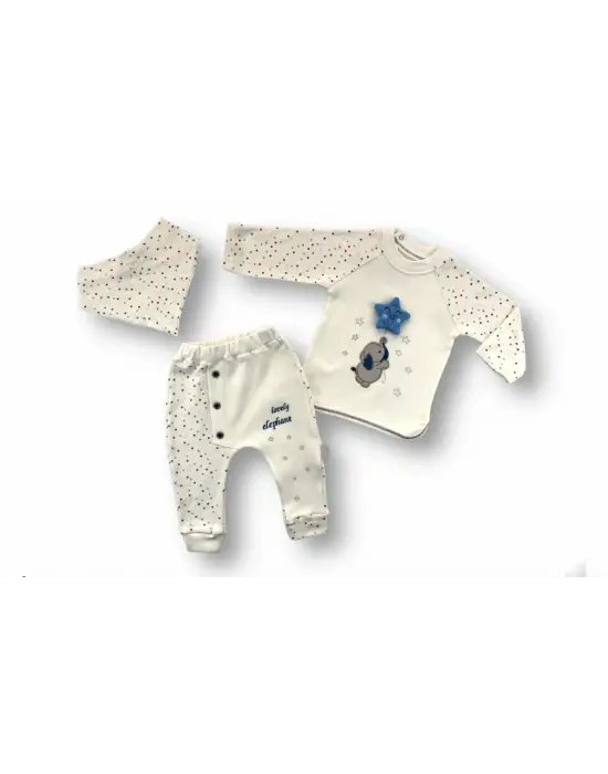 Omarı Nakışlı Kutup Yıldızı Uzun Kollu Bebek Takımı