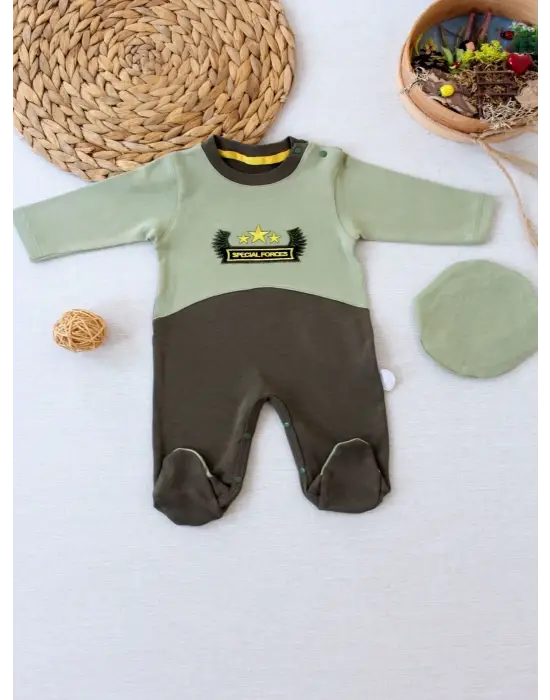 Omarı Özel Kuvvetler Nakışlı Bebek Tulumu - Yeşil