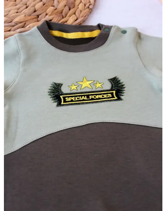 Omarı Özel Kuvvetler Nakışlı Bebek Tulumu - Yeşil