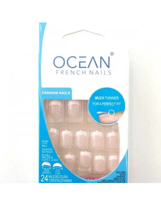 Omarı Parıltılı Pembe İnce French Takma Tırnak Seti