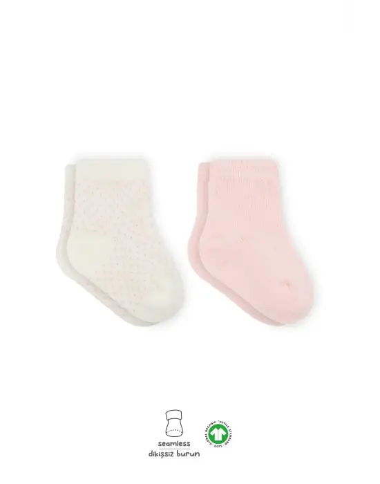Omarı Pembe Ekru Penye Soket Çorap Seti - Yumuşak ve Şık Soketler