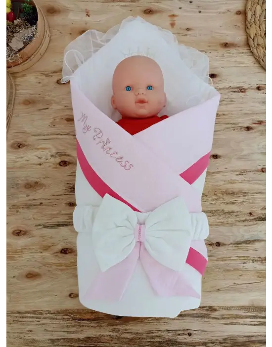 Omarı Pembe Yenidoğan Delüks Kundak Battaniyesi