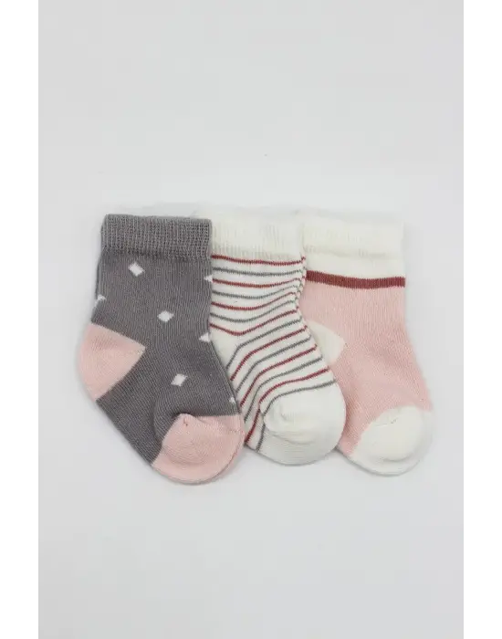 Omarı Penye Kız Çorap Seti Gri Renkli
