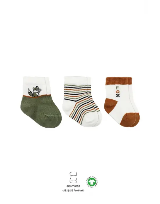 Omarı Rahat ve Şık 3lü Penye Soket Çorap Seti