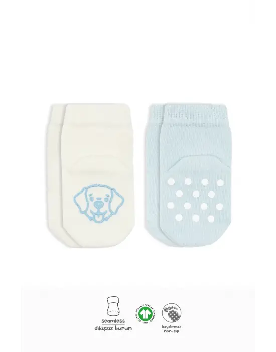 Omarı Renkli Hayvan Desenli Kaymaz Çorap Seti