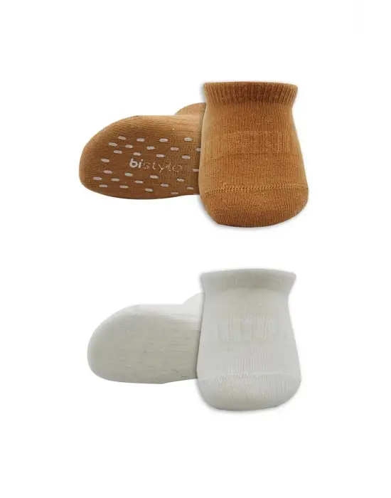 Omarı Renkli Kaymaz Sneakers Penye Çorap Seti