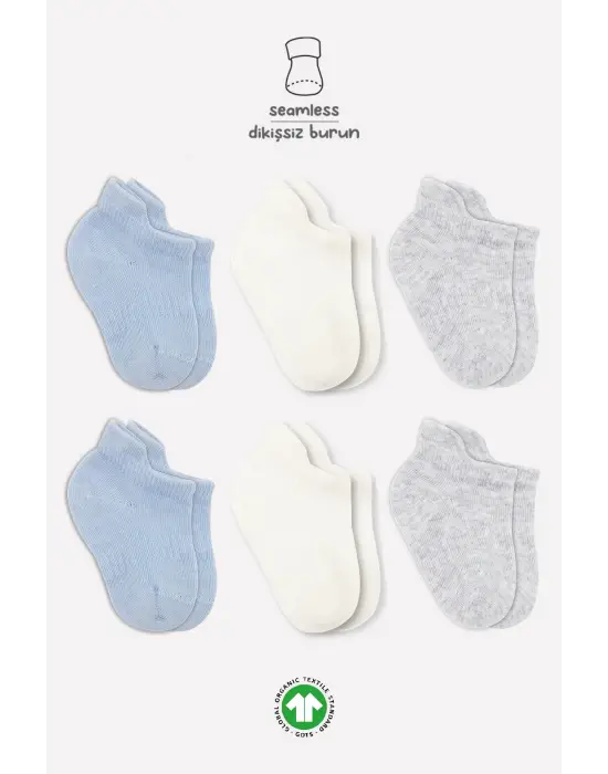 Omarı Renkli Penye Sneakers Çorap Seti