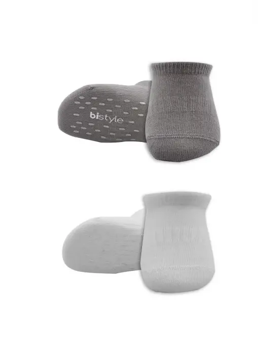 Omarı Renkli ve Kaymaz 2li Penye Sneakers Çorap Seti