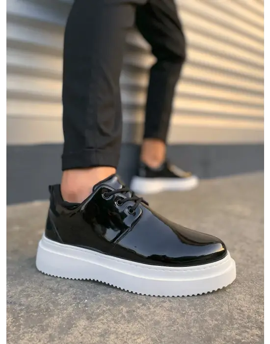 Omarı Rugan Bağcıklı Erkek Günlük Spor Ayakkabı - Siyah