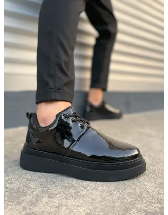 Omarı Rugan Bağcıklı Erkek Günlük Spor Ayakkabı - Siyah