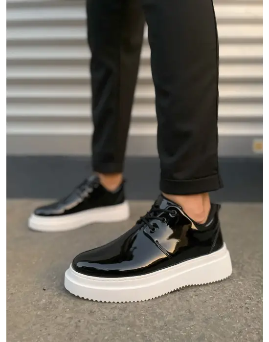 Omarı Rugan Bağcıklı Erkek Günlük Spor Ayakkabı - Siyah