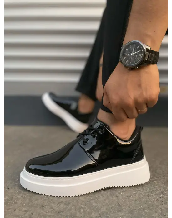 Omarı Rugan Bağcıklı Erkek Günlük Spor Ayakkabı - Siyah