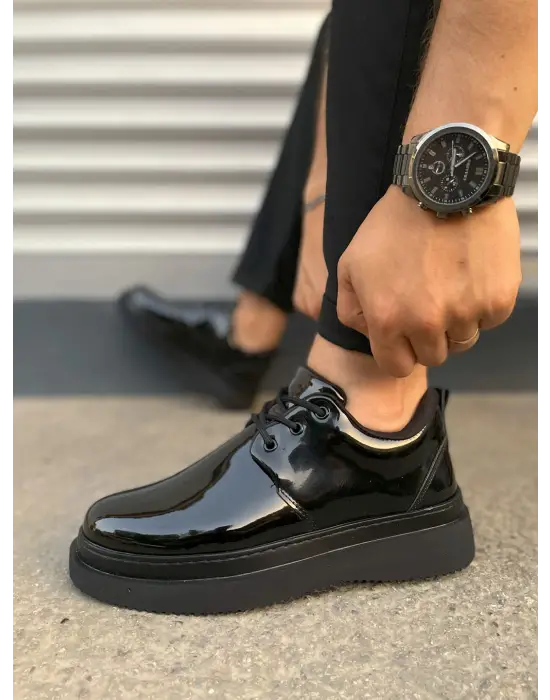 Omarı Rugan Bağcıklı Erkek Günlük Spor Ayakkabı - Siyah