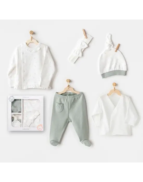 Omarı Sevimli Ayı Arkadaşlar 5 Parça Hastane Çıkışı Seti Yeşil