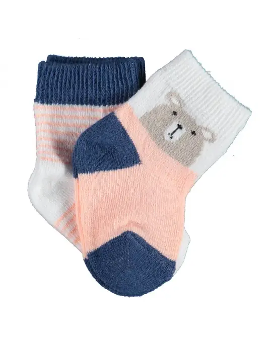 Omarı Sevimli Ayıcık Desenli Kız Çorap Seti