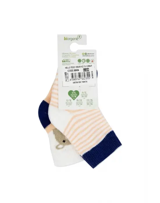 Omarı Sevimli Ayıcık Desenli Kız Çorap Seti