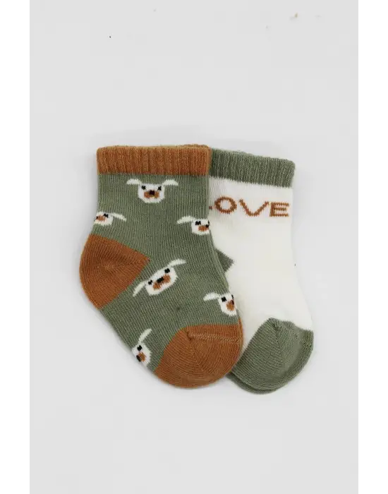 Omarı Sevimli Desenli Penye Soket Çorap Seti