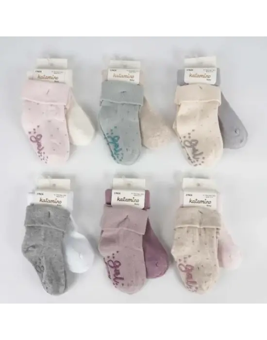 Omarı Sevimli Kız Bebek 2li Absli Soket Çorap Seti