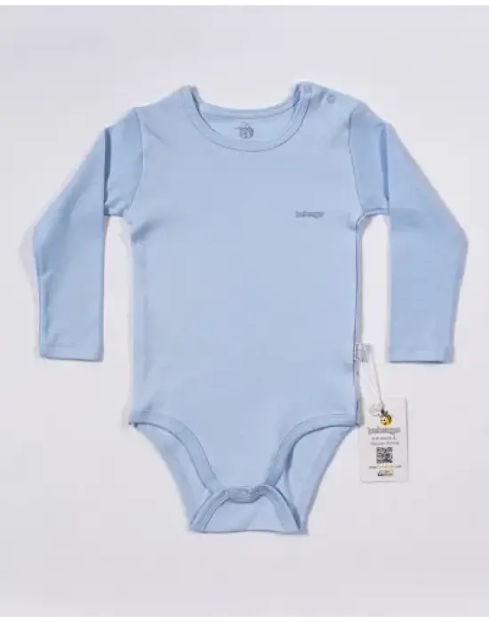 Omarı Şık Mavi Uzun Kollu Basic Body