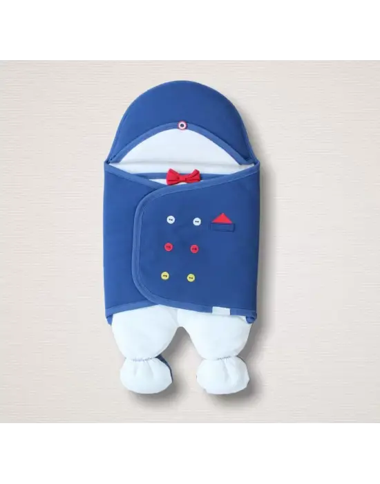 Omarı Şık Mavi Yenidoğan Bebek Smokini