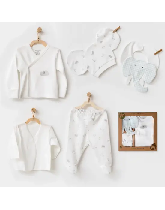 Omarı Şık ve Rahat Bebek Çıkış Takımı Ekru Renkli