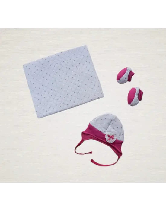 Omarı Yenidoğan Bebek Battaniye Takımı Fuşya