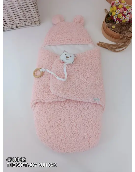 Omarı Yenidoğan Bebek Battaniyesi Açılır Kucaklı Şapkalı ve Cırt Kapamalı