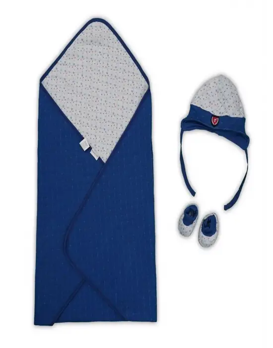 Omarı Yenidoğan Kışlık Battaniye Takımı Lacivert