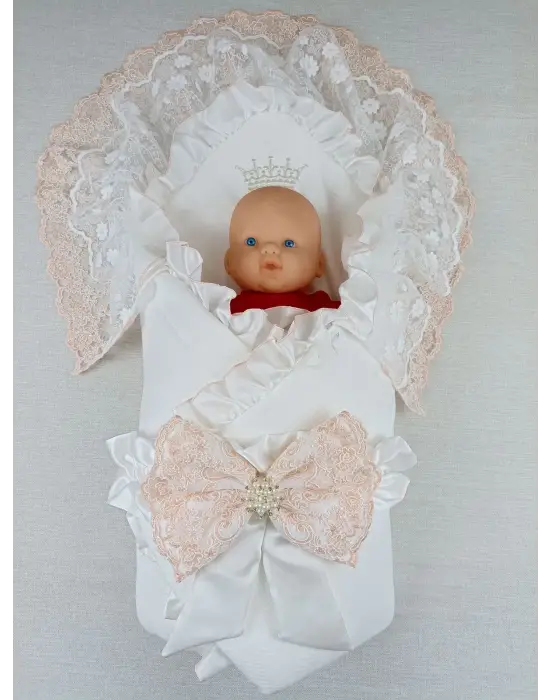 Omarı Yenidoğan Nakışlı Trilüks Kundak Battaniyesi