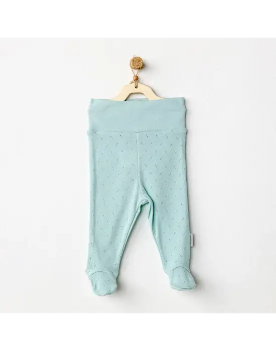 Omarı Yeşil Jacquard Desenli Bebek Pantolon