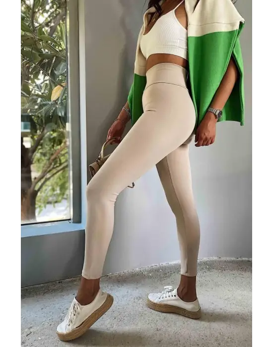 Omarı Yüksek Bel Toparlayıcı Kadın Şardonlu Tayt