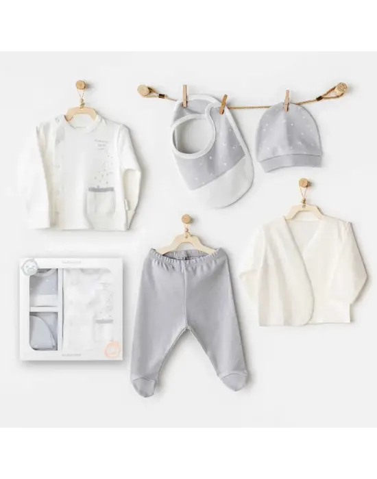 Omarı Yumuşak Pamuklu Bebek Seti Ekru