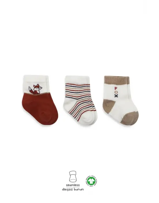 Omarı Yumuşak Penye Çorap Seti Kiremit Rengi