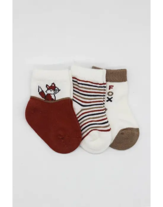 Omarı Yumuşak Penye Çorap Seti Kiremit Rengi